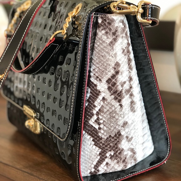 Cromia Bags Arcadia Embossed Flap Satchel Bag Poshmark